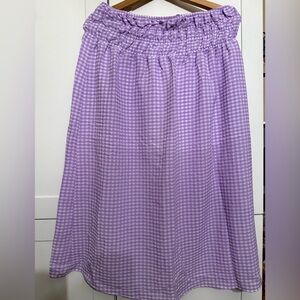 Bershka Lavender Gingham A-Line Skirt